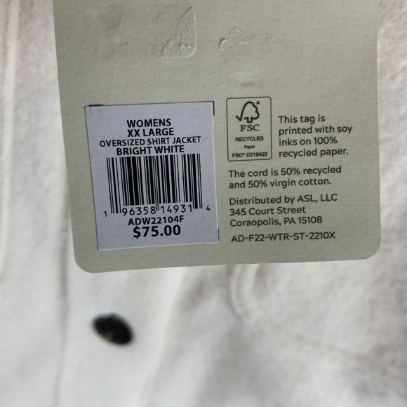 Alpine Design Shacket Shirt Jacket Womens 2XL Beige Long Sleeve Button 7196 - Picture 3 of 9